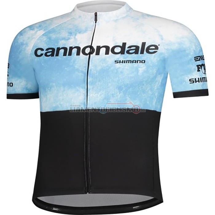 Abbigliamento Ciclismo Cannondale Manica Corta 2021 Azzurro Nero